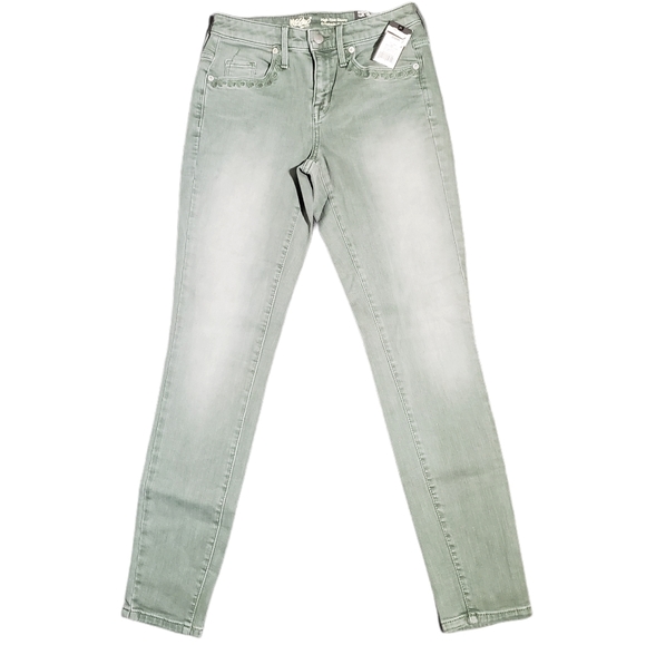 NWT | Mossimo High Rise Sage Green Skinny Jeans - Picture 2 of 8
